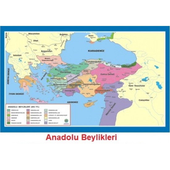 Tarih Haritası Anadolu Beylikleri