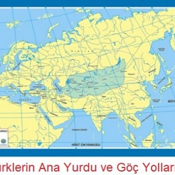 Tarih Haritası Türklerin Ana Yurdu ve Göç Yolları