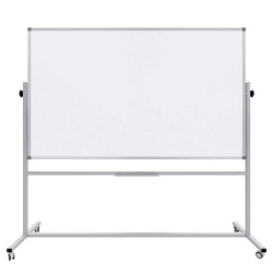 Çift Taraflı Tekerlekli Mobil Yazı Tahtası 80x120cm