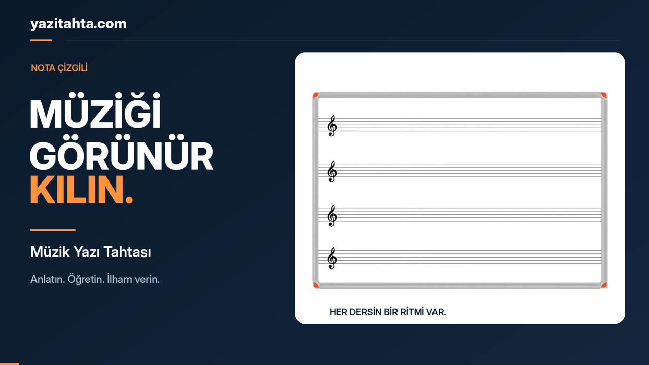 Nota Çizgili Müzik Yazı Tahtası Tanıtımı